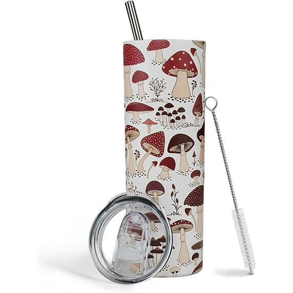 Mushroom Tumbler & Mug Gifts for Women & Teen Girls - 20oz Mushroom Cup with Lid & Straw