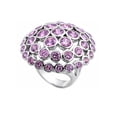 thumbnail image 1 of Mushroom Umbrella Simulated Amethyst Cubic Zirconia Ring Sterling Silver 925 Size 6, 1 of 2