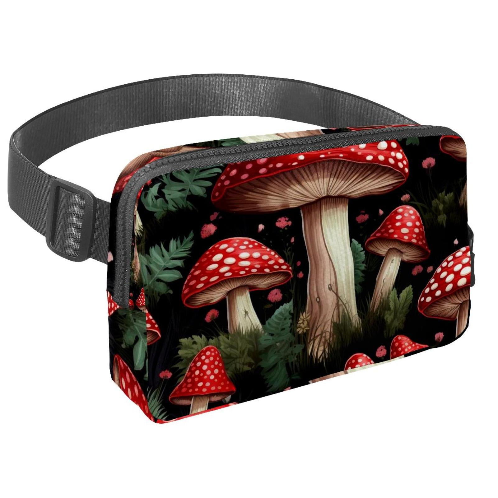 Mushroom Waist Pack Running Belt Fanny Packs Lightweight Adjustable with Extension Strap Unisex