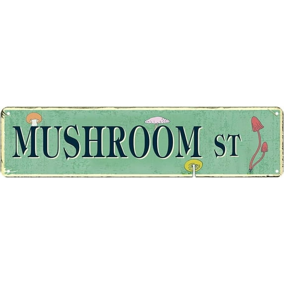 Mushroom Wall Decor Vintage Room Decor Bathroom Wall Art Gothic Home Decor Aesthetic Mushroom Posters Metal Tin Sign Mushroom Kitchen Accessories Mushroom St Signs Ghost Mushroom Decoration 16x4 In