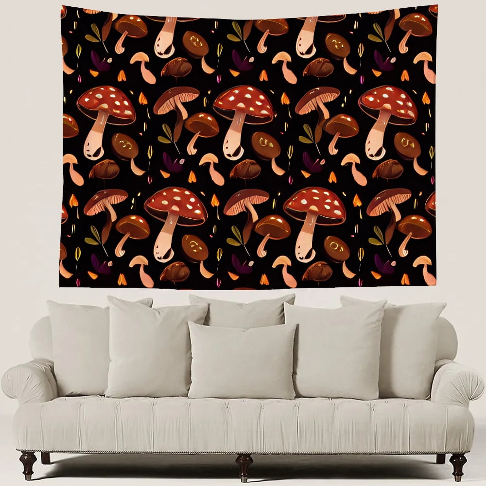 Mushroom Wall Tapestry,Wall Hanging Wall Art Delicate Hand Sewn Edges