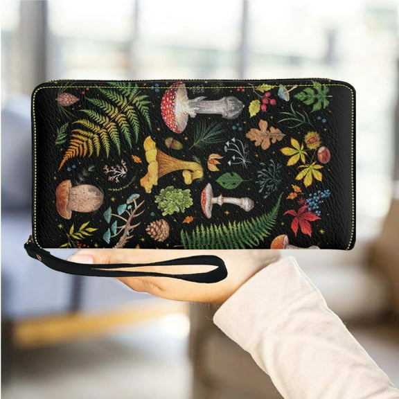 Mushroom Wallet Women Brand Casual Slim Female Purses with Zipper Wrist strap Purse for Teen Girls My Bag Card Holder