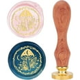 thumbnail image 1 of Mushroom Wax Seal Stamp 25mm Moon Star Sealing Wax Stamps Retro Rosewood Handle Removable Brass Head for Wedding Invitations Envelopes Halloween Christmas Thanksgiving Gift Packing, 1 of 9