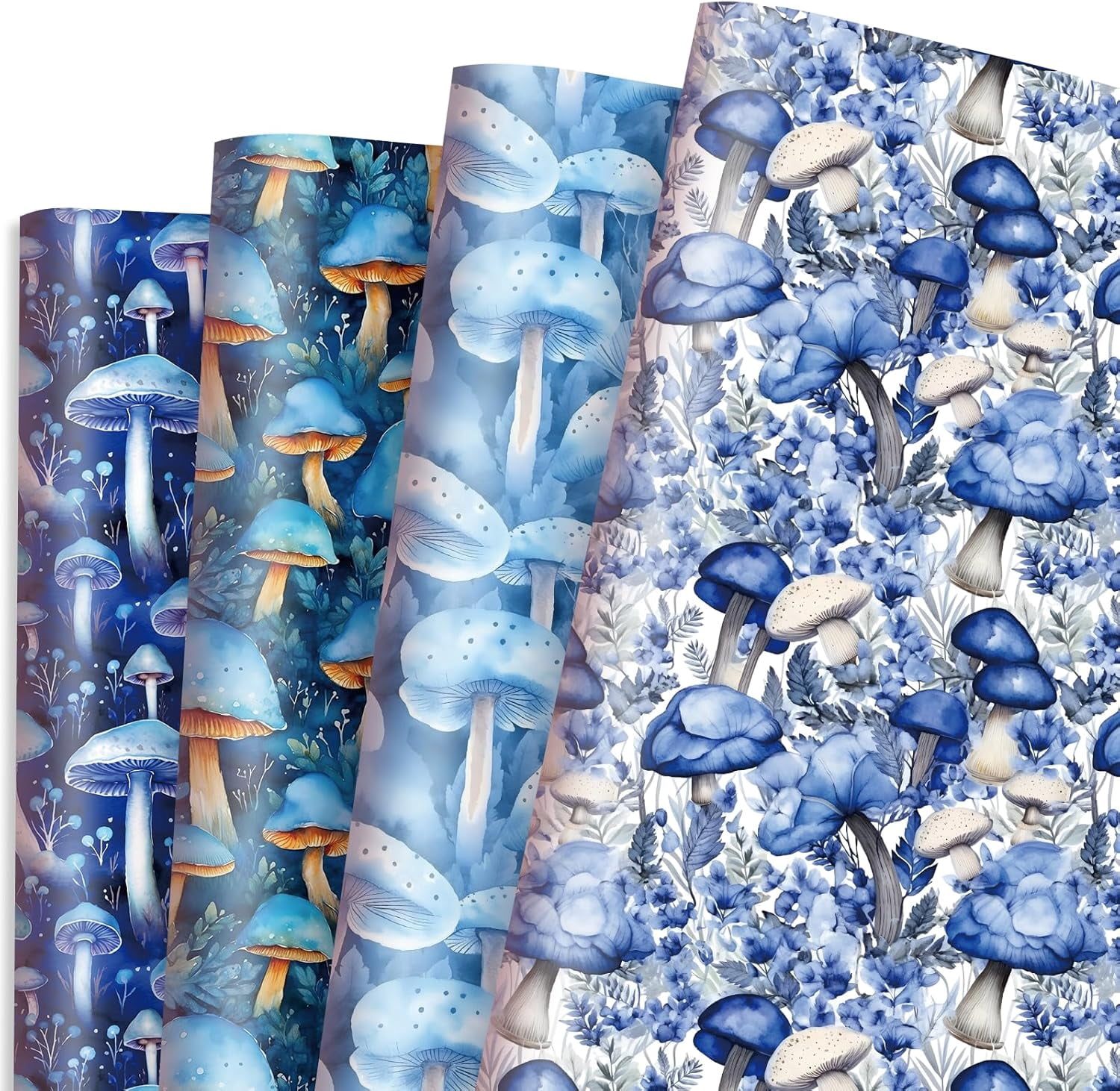 Mushroom Wrapping Paper for Women Girls Mushroom Patterns for Winter Christmas Birthday Holiday - 20 X 28 Inches 8 Folded Sheet