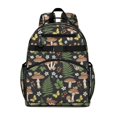 thumbnail image 1 of Mushroom and Butterfly Black Pattern Backpack for School, Cute School Bag with Adjustable Shoulder Straps and Padded Back, 15.25"x11.5"x5.25", 1 of 5