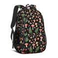 thumbnail image 1 of Mushroom and Butterfly Black Pattern Cute School Backpack Bag with Padded Back and Adjustable Shoulder Straps 16.9 X 12.6 X 5.9 Inches, 1 of 5