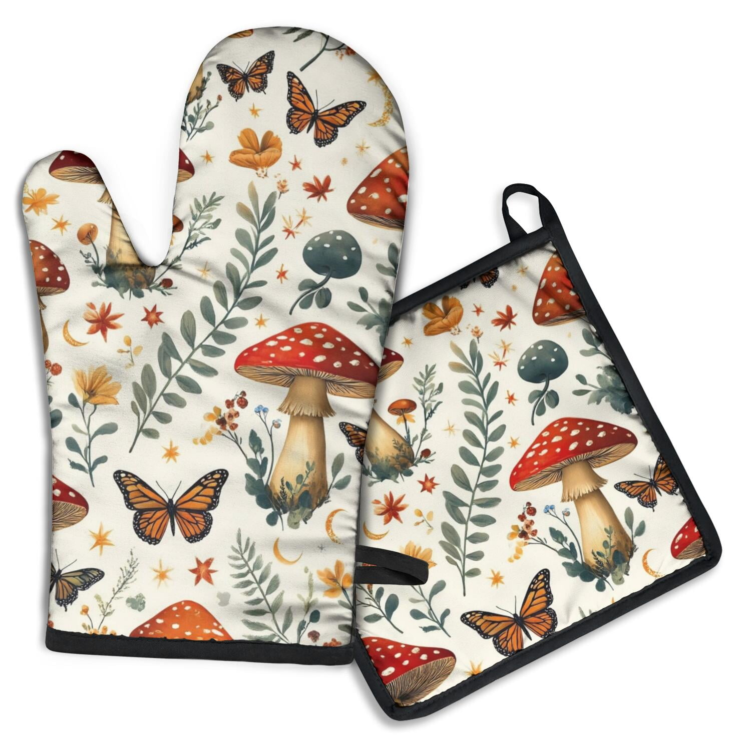 Aazon.co: Ushroo Forest Oven Itts And Pot Holders Sets Wildflowers - View #5