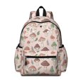 thumbnail image 1 of Mushroom and Character Pink Pattern Backpack for School, Cute School Bag with Adjustable Shoulder Straps and Padded Back, 13.4"x11"x4.7", 1 of 5