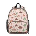 thumbnail image 1 of Mushroom and Character Pink Pattern Backpack for School, Cute School Bag with Adjustable Shoulder Straps and Padded Back, 13.8"x11.4"x6", 1 of 5
