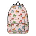 thumbnail image 1 of Mushroom and Character Pink Pattern Backpack for School, Cute School Bag with Adjustable Shoulder Straps and Padded Back, 15.7"x11.8"x5.5", 1 of 4