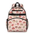 thumbnail image 1 of Mushroom and Character Pink Pattern Cute School Backpack Bag for School with Padded Back and Adjustable Shoulder Straps 15.25"x11.5"x5.25", 1 of 5