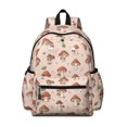 thumbnail image 1 of Mushroom and Character Pink Pattern Cute School Backpack with Padded Back and Adjustable Shoulder Straps 13.4"x11"x4.7", 1 of 5