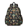 thumbnail image 1 of Mushroom and Eye Black Pattern Cute School Backpack with Padded Back and Adjustable Shoulder Straps 13.4"x11"x4.7", 1 of 5