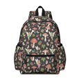 thumbnail image 1 of Mushroom and Fairy Black Pattern Backpack for School, Cute School Bag with Adjustable Shoulder Straps and Padded Back, 13.4"x11"x4.7", 1 of 5