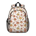 thumbnail image 1 of Mushroom and Flower White Pattern Backpack for School, Cute School Bag with Adjustable Shoulder Straps and Padded Back, 15"x11.42"x5.5", 1 of 4