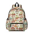 thumbnail image 1 of Mushroom and Frog Cream Pattern Backpack for School, Cute School Bag with Adjustable Shoulder Straps and Padded Back, 13.4"x11"x4.7", 1 of 5