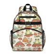 thumbnail image 1 of Mushroom and Frog Cream Pattern Backpack for School, Cute School Bag with Adjustable Shoulder Straps and Padded Back, 15.25"x11.5"x5.25", 1 of 3