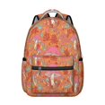 thumbnail image 1 of Mushroom and Hand Orange Pattern Backpack for School, Cute School Bag with Adjustable Shoulder Straps and Padded Back, 15.3"x11"x7.1", 1 of 3