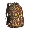 thumbnail image 1 of Mushroom and Insect Brown Pattern Cute School Backpack Bag with Padded Back and Adjustable Shoulder Straps 16.9 X 12.6 X 5.9 Inches, 1 of 5
