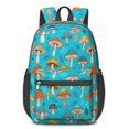 thumbnail image 1 of Mushroom and Leaf Blue Pattern 17" School Backpacks for Teens,Waterproof Oxford Fabric,S-Shape Padded Straps for School,Travel,Hiking,Camping, 1 of 6