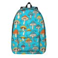 thumbnail image 1 of Mushroom and Leaf Blue Pattern Backpack for School, Cute School Bag with Adjustable Shoulder Straps and Padded Back, 15.7"x11.8"x5.5", 1 of 4