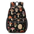 thumbnail image 1 of Mushroom and Lobster Black Pattern 17" School Backpacks for Teens,Waterproof Oxford Fabric,S-Shape Padded Straps for School,Travel,Hiking,Camping, 1 of 6
