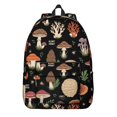 thumbnail image 1 of Mushroom and Lobster Black Pattern Backpack for School, Cute School Bag with Adjustable Shoulder Straps and Padded Back, 15.7"x11.8"x5.5", 1 of 5