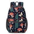 thumbnail image 1 of Mushroom and Moon Black Pattern 17" School Backpacks for Teens,Waterproof Oxford Fabric,S-Shape Padded Straps for School,Travel,Hiking,Camping, 1 of 6