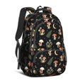thumbnail image 1 of Mushroom and Moon Black Pattern Backpack for School, Cute School Bag with Adjustable Shoulder Straps and Padded Back, 16.9"x12.6"x5.9", 1 of 5