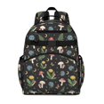 thumbnail image 1 of Mushroom and Moon Black Pattern Cute School Backpack Bag for School with Padded Back and Adjustable Shoulder Straps 15.25"x11.5"x5.25", 1 of 5