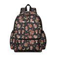 thumbnail image 1 of Mushroom and Moon Black Pattern Cute School Backpack with Padded Back and Adjustable Shoulder Straps 13.4"x11"x4.7", 1 of 5