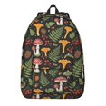 thumbnail image 1 of Mushroom and Moth Black Pattern Backpack for School, Cute School Bag with Adjustable Shoulder Straps and Padded Back, 15.7"x11.8"x5.5", 1 of 4