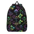 thumbnail image 1 of Mushroom and Rainbow Black Pattern Backpack for School, Cute School Bag with Adjustable Shoulder Straps and Padded Back, 15.7"x11.8"x5.5", 1 of 5