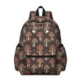 thumbnail image 1 of Mushroom and Star Black Pattern Cute School Backpack with Padded Back and Adjustable Shoulder Straps 13.4"x11"x4.7", 1 of 5