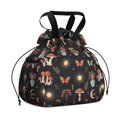thumbnail image 1 of Mushroom and Sun Gothic Pattern Drawstring Insulated Lunch Bag for Women, Stain-Resistant Large Lunch Tote with Multi-Pockets for Work Office, 1 of 6