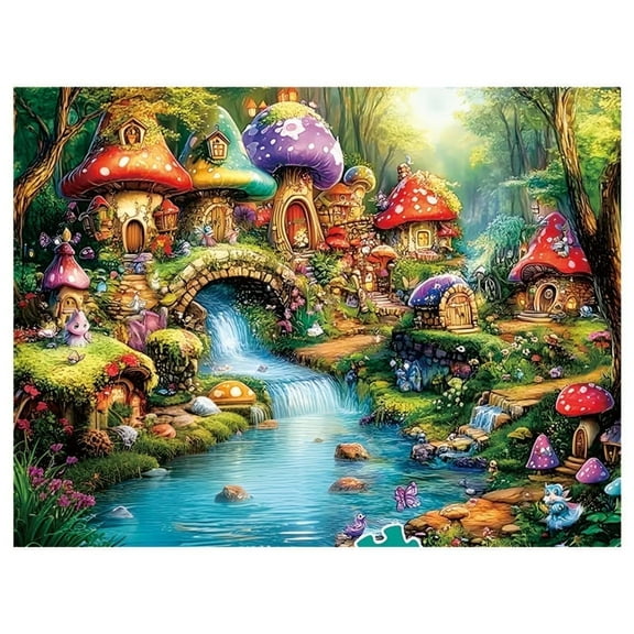 Mushroom forest wooden Jigsaw Puzzles , magic puzzle, family games, toys, decorations, paintings, home decor, gifts