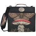 thumbnail image 1 of Mushroom-moth Printed Zipper Binder with Handle&Shoulder Strap 2 inch 3 Ring 500+300 Sheet Capacity File Folder Organizer, 1 of 8