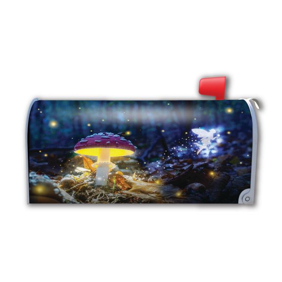Mushroom with Faerie Large Mailbox Cover Magnet