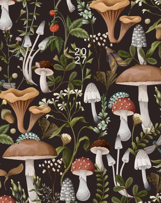 Mushrooms 2027 7.5x9.5 Booklet Monthly Planner, (Paperback)