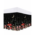 thumbnail image 1 of Mushrooms Black Bed Skirt King Size, Botanical Leaf Butterflies Country Moon Wrap Around Bed Skirting with Adjustable Elastic Strap, Dust Ruffle Pleated Bedskirts 16 Inch Drop for Bedroom King Beds, 1 of 9