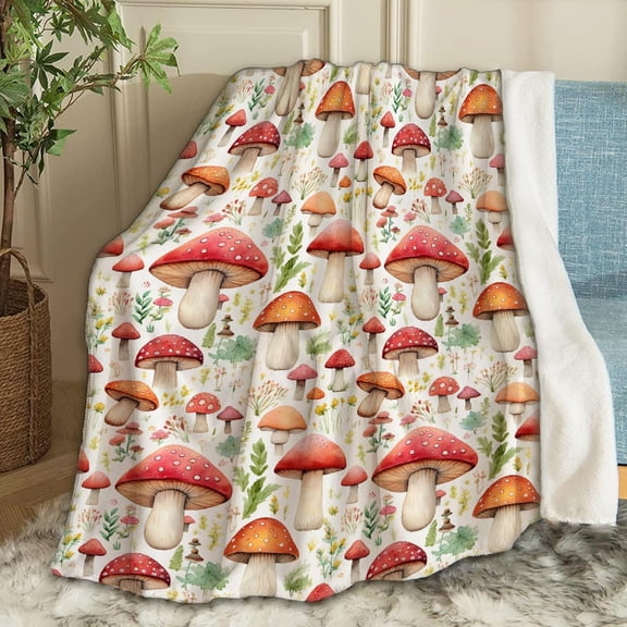 Mushrooms Blanket Gifts Plush Fuzzy Cozy Soft Lightweight Blankets for Couch Air-Conditioning Quilts Decor Blanket for Chirstmas Gifts 50"x40" for Kids