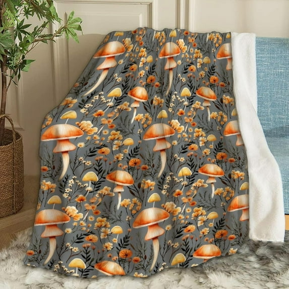 Mushrooms Blanket Gifts Plush Fuzzy Cozy Soft Lightweight Blankets for Couch Air-Conditioning Quilts Decor Blanket for Chirstmas Gifts 60"x50" for Teens