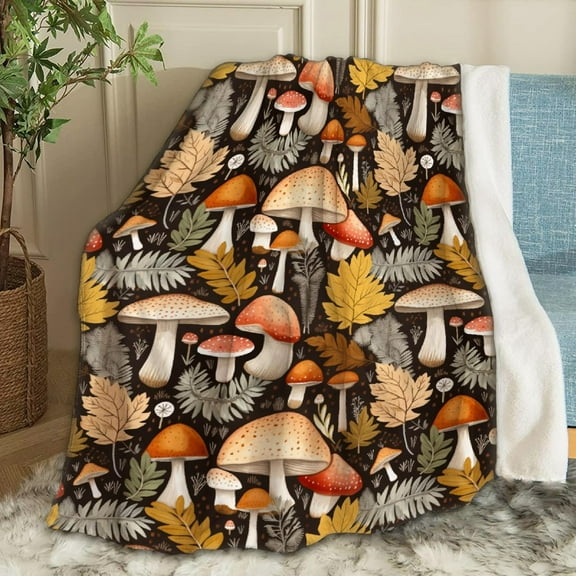 Mushrooms Blanket Gifts Plush Fuzzy Cozy Soft Lightweight Blankets for Couch Air-Conditioning Quilts Decor Blanket for Chirstmas Gifts 80"x60" for Adults