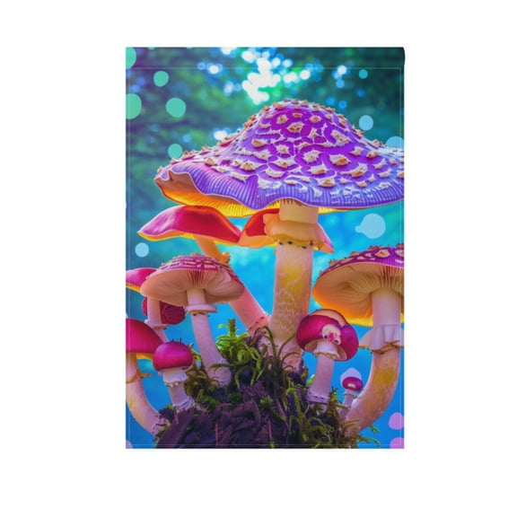 Mushrooms Bohomia Garden Flag House Banner 12" x 18" Double Sided Outdoor Yard Decoration