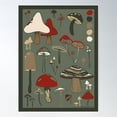 thumbnail image 1 of Mushrooms Botanical Cottagecore Doodles Poster Wall Art, Modern Wall Decor For Living Room Bedroom, 8x12 UNFRAMED, 1 of 3