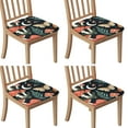 thumbnail image 1 of Mushrooms Butterflies Moon Pattern Seat Covers for Dining Room Chairs Set Of 4,Stretch Printed Washable Chair Seat Cover with Elastic Ties and Button,Removable Waterproof Couch Cushion Covers, 1 of 6
