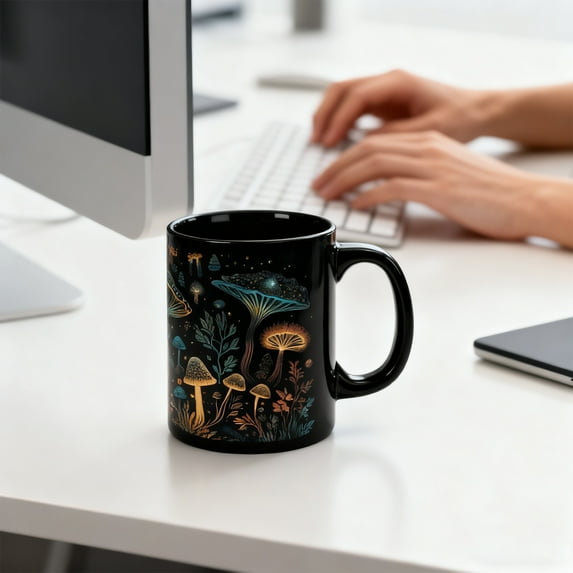 Magical Mushroom Ceramic Mug - Fashionable Multifunctional Cup, Cute Decorative Mug for Daily Use, Creative Drinkware for Coffee Tea Hot Beverages, 3.15 x 3.74 in