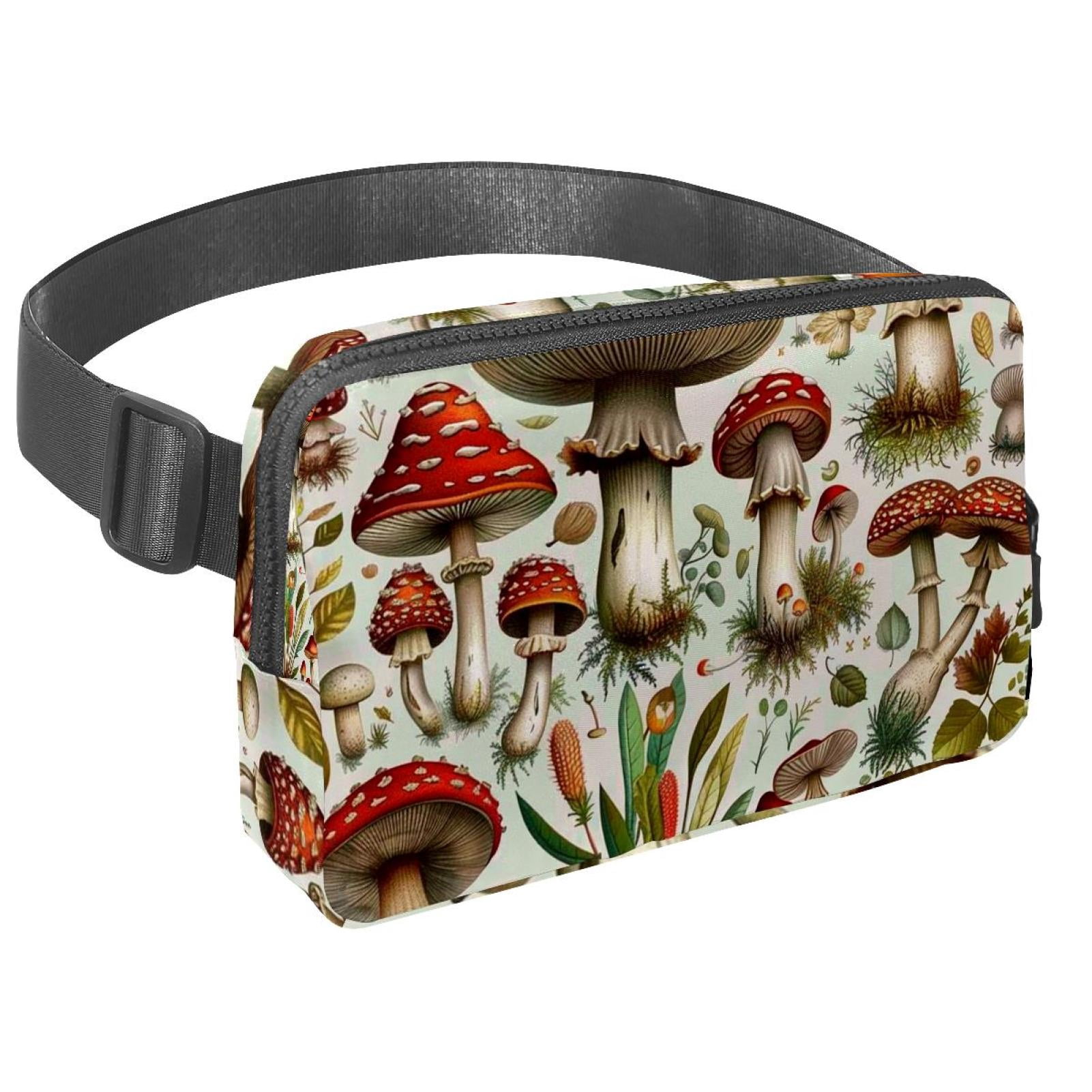 Mushrooms Crossbody Bag Running Belt Belt Bag Lightweight Adjustable with Extension Strap Unisex