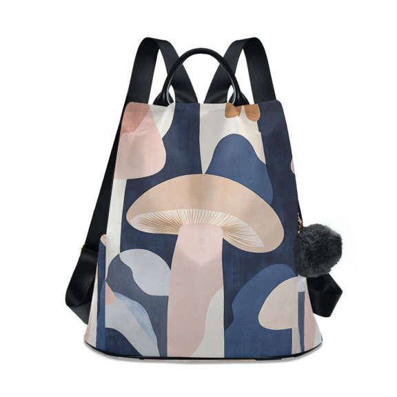 Mushrooms Doodle Travel Laptops Backpack for Women Anti-theft Casual Work Bag Daypack Lightweight Laptop Bag