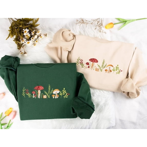 Mushrooms Embroidered Sweatshirt